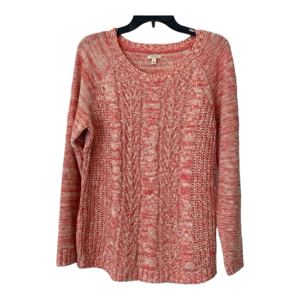 Sonoma Life + Style Heathered Coral/Cream Sweater Size Large